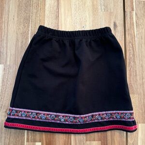 Hanna Andersson Black Skirt Floral Ribbon embellishment Girls size 4T (100cm)